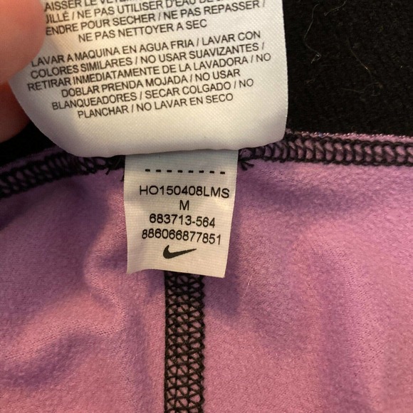 Nike Pro Leggings Womens M Purple Blue Static Pants Stretch DriFit Training Gym - Picture 7 of 11